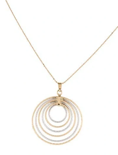 Pre-owned Necklace 14k Two-tone Pendant , 18" In Multi