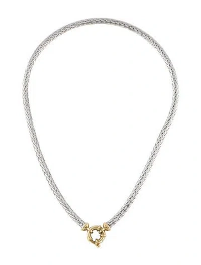 Pre-owned Necklace 14k Two-tone Reversible Wheat Chain , 16" In Multi