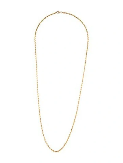 Pre-owned Necklace 14k Two-tone Rope Chain , 24" In Multi