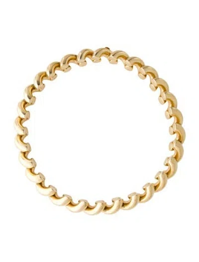Pre-owned Necklace 14k Wide Link Collar , 16.5" In Multi