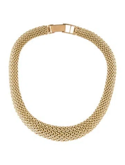 Pre-owned Necklace 14k Woven Overlap Collar , 14.5" In Multi