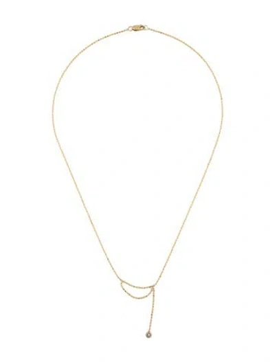 Pre-owned Necklace 14k Yellow Gold Diamond Drop , 16" In Multi