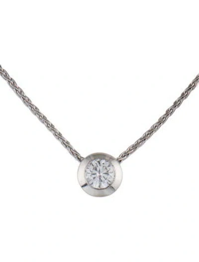 Pre-owned Necklace 18k 1.00ct Diamond Pendant , 18" In Multi