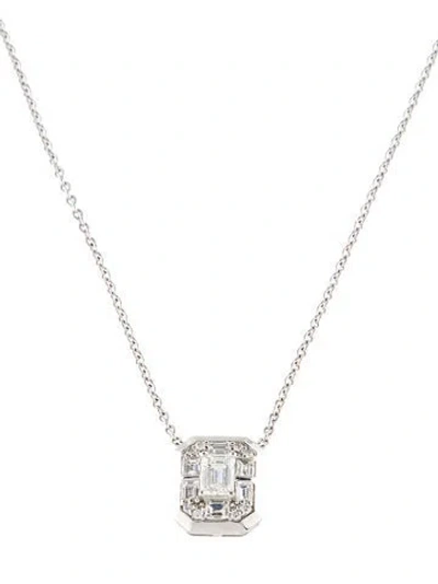 Pre-owned Necklace 18k 1.02ctw Diamond Pavé Pendant , 18" In Multi