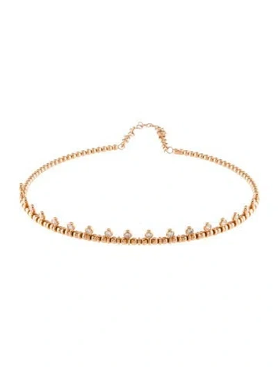 Pre-owned Necklace 18k 1.10ctw Diamond Choker , 14.5" In Multi
