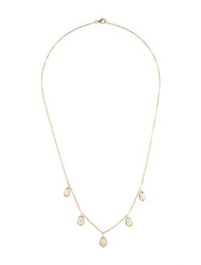 Pre-owned Necklace 18k 1.11ctw Diamond Dangle Station , 17.75" In Multi