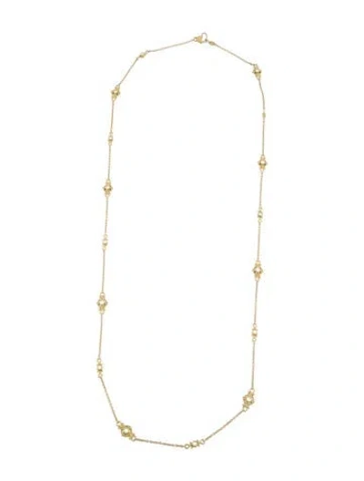 Pre-owned Necklace 18k 1.12ctw Diamond Textured Station , 34" In Multi
