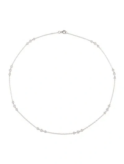 Pre-owned Necklace 18k 1.20ctw Diamond Station , 18" In Multi