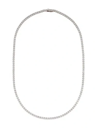 Pre-owned Necklace 18k 13.59ctw Diamond Tennis Collar , 18" In Multi