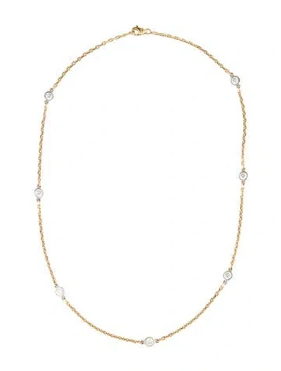 Pre-owned Necklace 18k 1.40ctw Diamond Station  In Multi