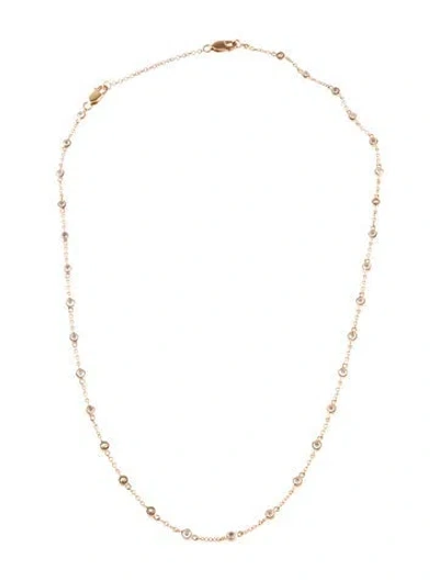 Pre-owned Necklace 18k 1.50ctw Diamond Station , 18" In Multi