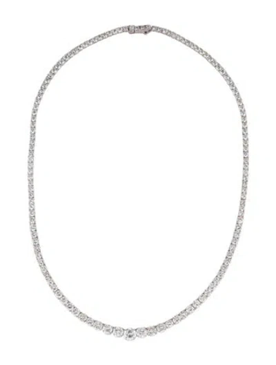 Pre-owned Necklace 18k 16.93ctw Diamond Graduated Tennis , 16.5" In Multi