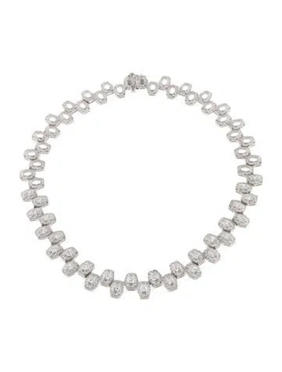 Pre-owned Necklace 18k 17.18ctw Diamond Collar , 12.5" In Multi