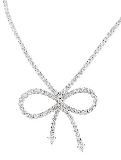 Pre-owned Necklace 18k 19.95ctw Diamond Bow Collar , 15" In Multi