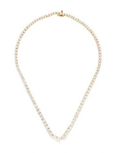 Pre-owned Necklace 18k 20.00ctw Diamond Graduated Tennis , 15.75" In Multi