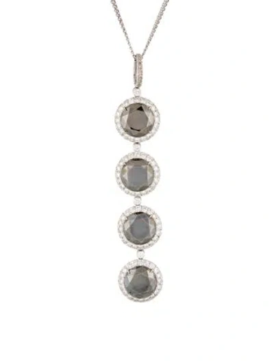 Pre-owned Necklace 18k 2.36ctw Diamond Dangle Pendant , 18" In Multi