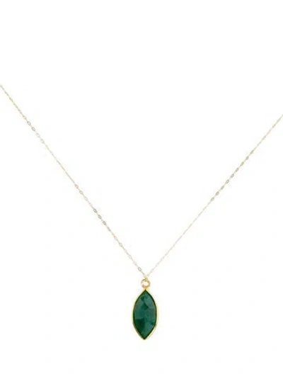 Pre-owned Necklace 18k 2.63ctw Emerald Pendant , 18" In Multi