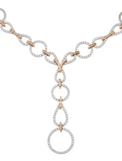 Pre-owned Necklace 18k 3.04ctw Diamond Drop Pendant , 17" In Multi