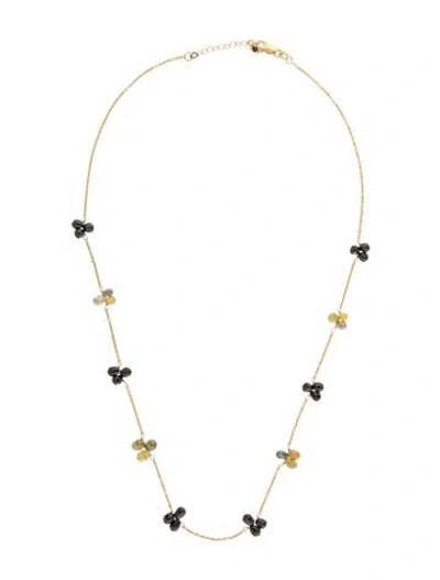 Pre-owned Necklace 18k 4.44cw Diamond Bead Station , 16" In Multi