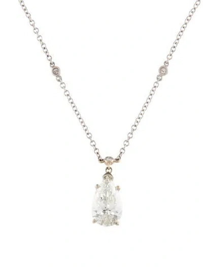 Pre-owned Necklace 18k 4.50ct Lab-grown Diamond Pendant , 16" In Multi