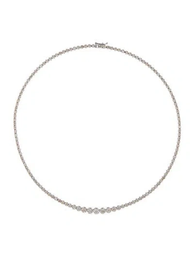 Pre-owned Necklace 18k 5.00ctw Diamond Tennis , 16.25" In Multi