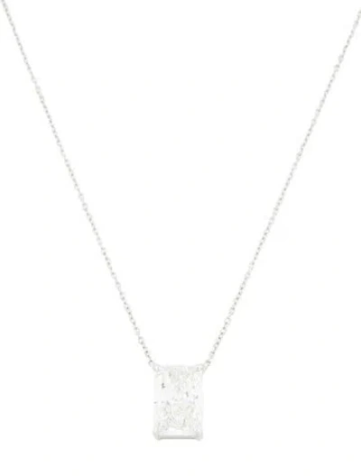 Pre-owned Necklace 18k 7.27ct Lab-grown Diamond Pendant , 17" In Multi