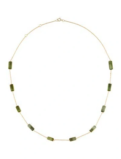 Pre-owned Necklace 18k 9.22ctw Tourmaline Station , 18.25" In Multi