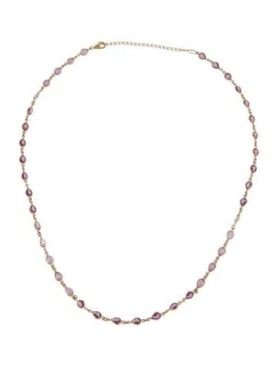 Pre-owned Necklace 18k 9.90ctw Sapphire Station , 18.5" In Multi