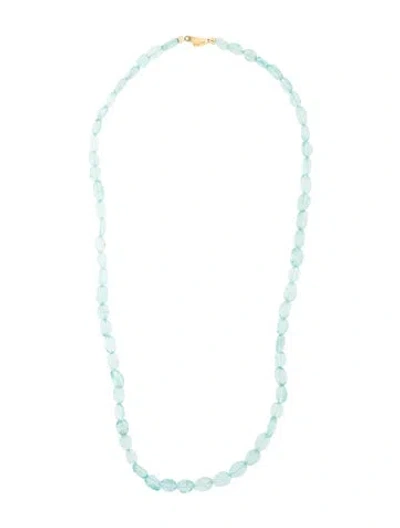 Pre-owned Necklace 18k Apatite Bead Strand, 16.75" In Multi