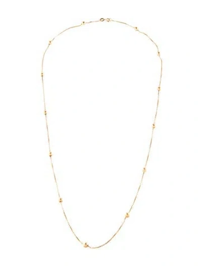 Pre-owned Necklace 18k Ball Bead Station Chain , 26.25" In Multi