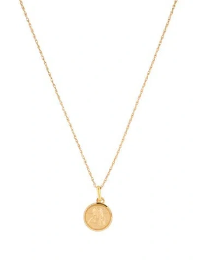 Pre-owned Necklace 18k Cherub Pendant , 18" In Multi