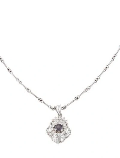 Pre-owned Necklace 18k Color Change Garnet & Diamond Pendant On 14k Chain In Multi