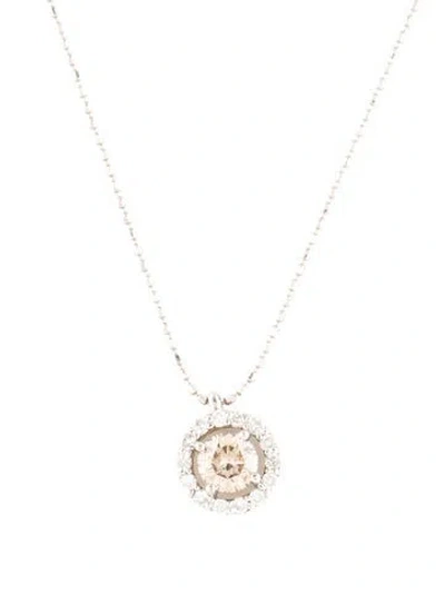 Pre-owned Necklace 18k Diamond Adjustable Pendant , 16.75" In Multi