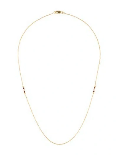 Pre-owned Necklace 18k Diamond & Ruby Station , 16.25" In Multi