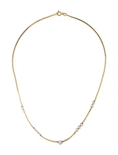 Pre-owned Necklace 18k Diamond Choker , 15" In Multi
