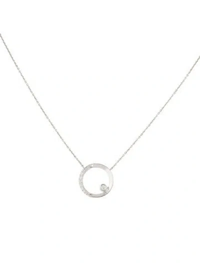 Pre-owned Necklace 18k Diamond Circle Pendant, 18" In Multi