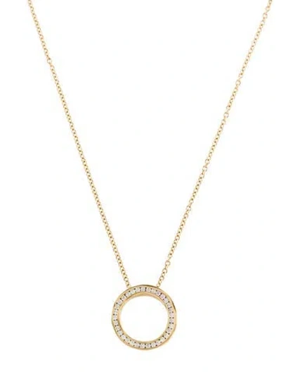 Pre-owned Necklace 18k Diamond Circle Pendant , 18.25" In Multi