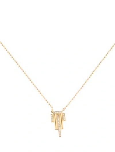 Pre-owned Necklace 18k Diamond Empire Pendant , 18" In Multi