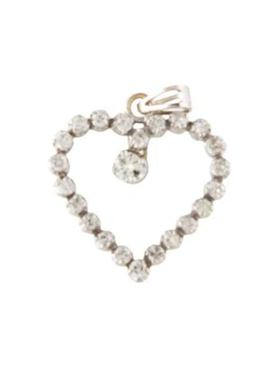 Pre-owned Necklace 18k Diamond Heart Pendant In Multi