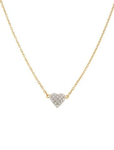 Pre-owned Necklace 18k Diamond Heart Pendant , 16.5" In Multi