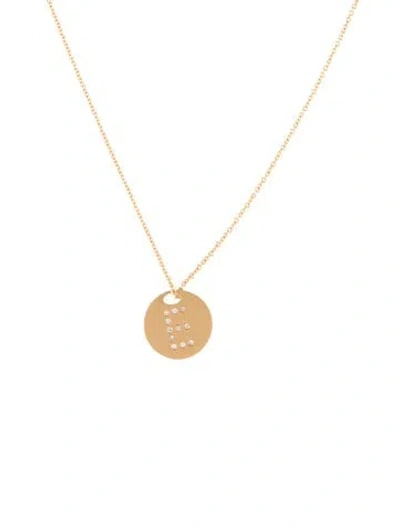 Pre-owned Necklace 18k Diamond Initial 'e' Medallion Pendant , 17.5" In Multi