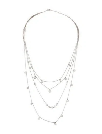 Pre-owned Necklace 18k Diamond Multistrand Chain , 16.5"