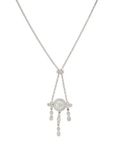 Pre-owned Necklace 18k Diamond Pendant Neckalce, 16" In Multi