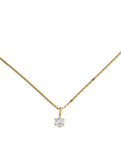Pre-owned Necklace 18k Diamond Pendant , 16" In Multi