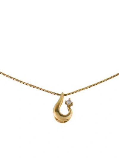 Pre-owned Necklace 18k Diamond Pendant , 16" In Multi