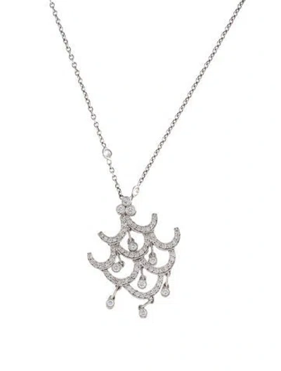 Pre-owned Necklace 18k Diamond Pendant , 17" In Multi