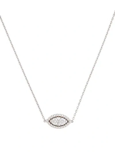 Pre-owned Necklace 18k Diamond Pendant , 17" In Multi