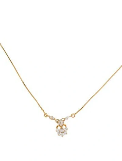 Pre-owned Necklace 18k Diamond Pendant , 17.5" In Multi