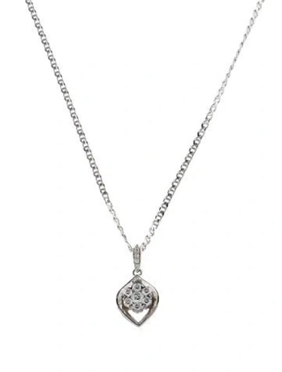 Pre-owned Necklace 18k Diamond Pendant , 17.75" In Multi