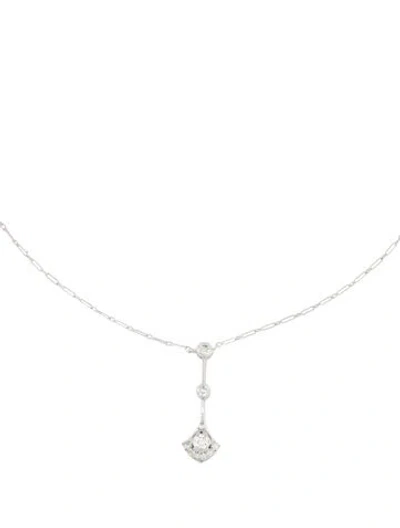 Pre-owned Necklace 18k Diamond Pendant , 18" In Multi